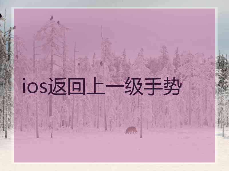 ios返回上一级手势