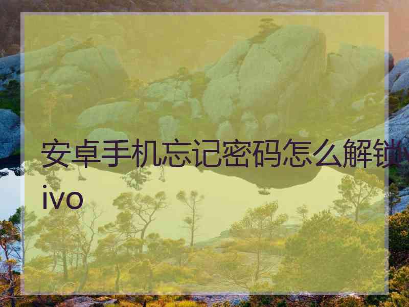 安卓手机忘记密码怎么解锁vivo