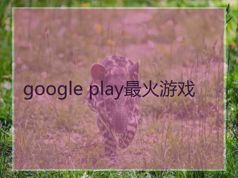 google play最火游戏