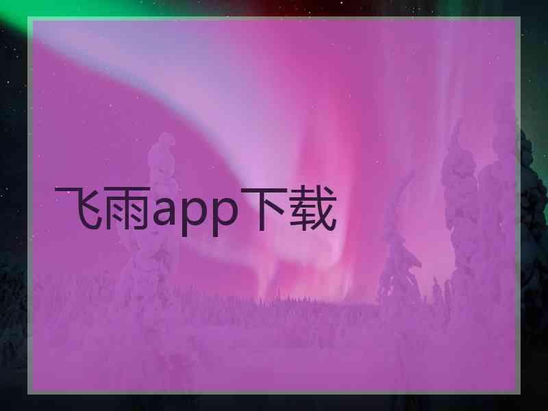 飞雨app下载