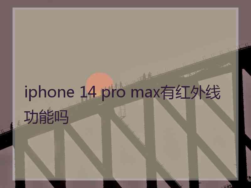 iphone 14 pro max有红外线功能吗