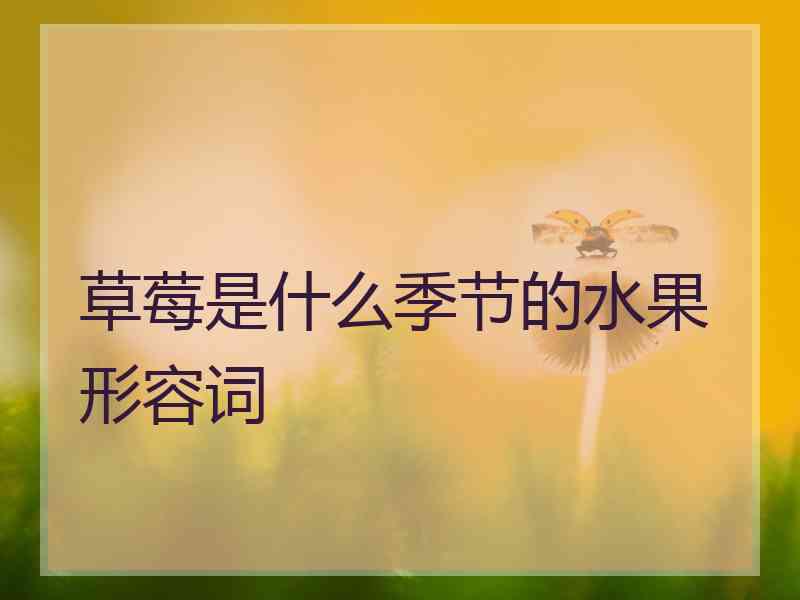 草莓是什么季节的水果形容词