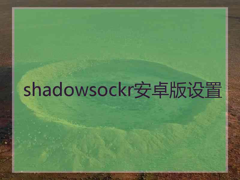 shadowsockr安卓版设置