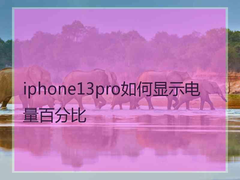 iphone13pro如何显示电量百分比