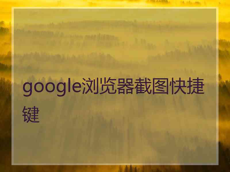 google浏览器截图快捷键