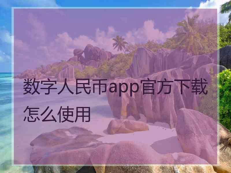 数字人民币app官方下载怎么使用