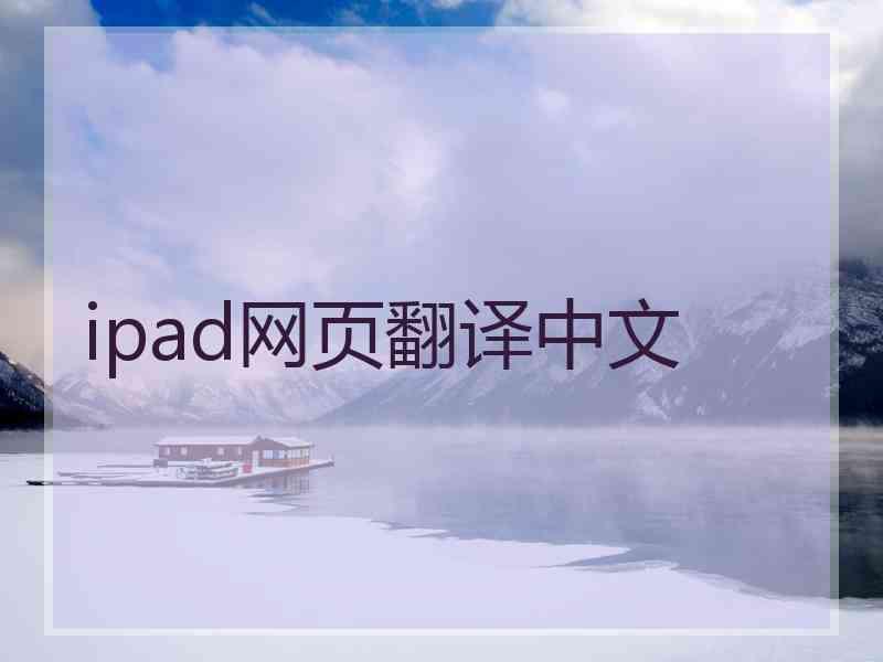 ipad网页翻译中文