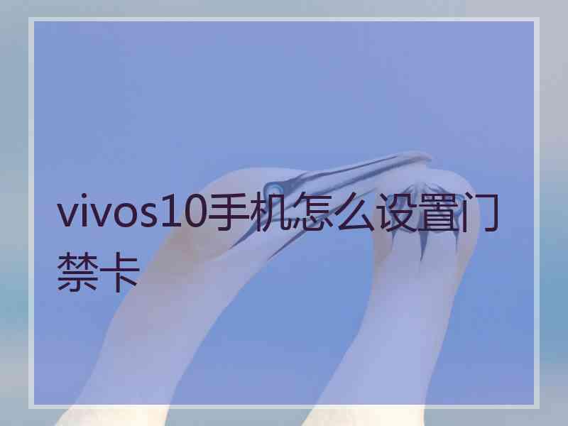 vivos10手机怎么设置门禁卡