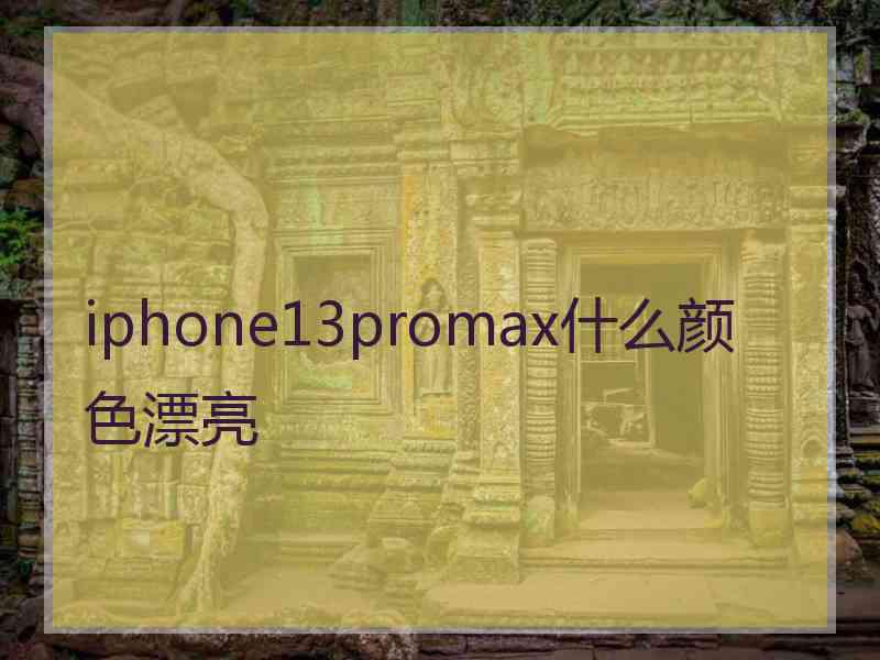 iphone13promax什么颜色漂亮