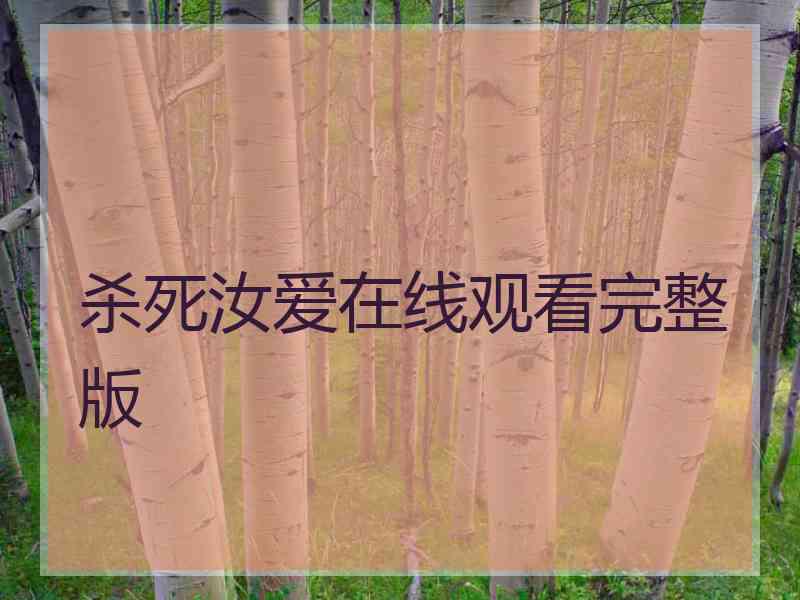 杀死汝爱在线观看完整版