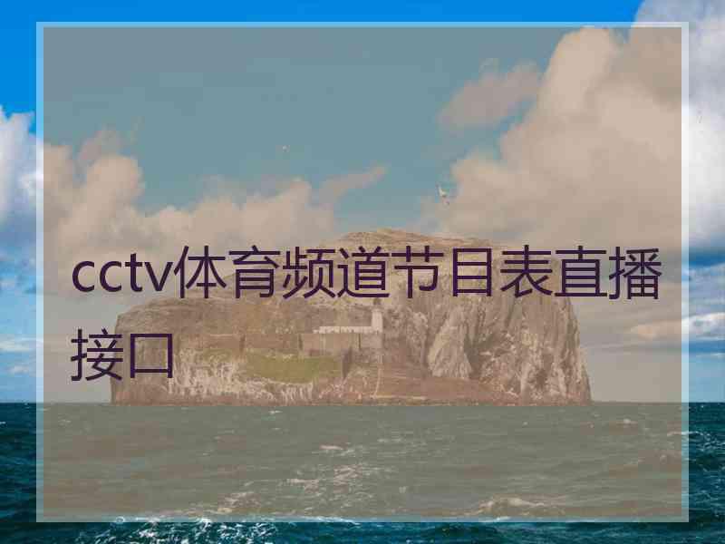 cctv体育频道节目表直播接口