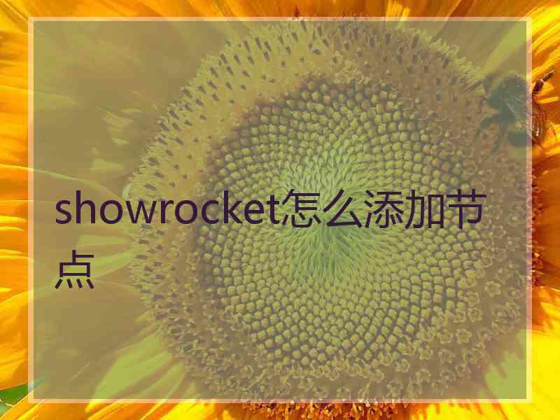 showrocket怎么添加节点