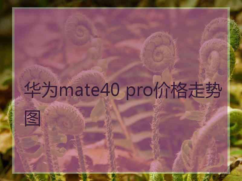 华为mate40 pro价格走势图