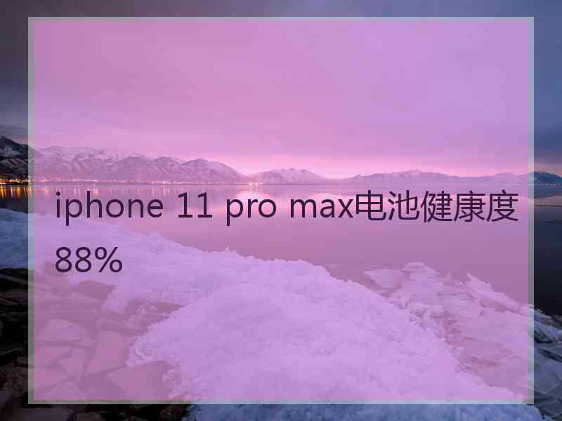 iphone 11 pro max电池健康度88%