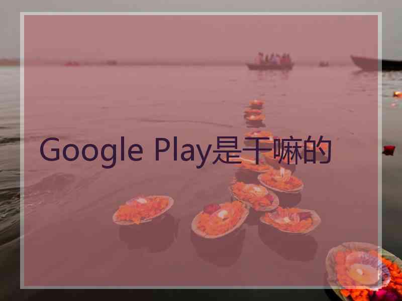 Google Play是干嘛的