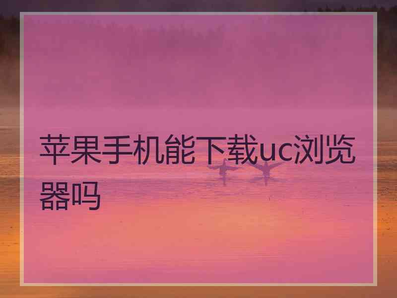 苹果手机能下载uc浏览器吗