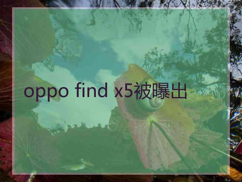 oppo find x5被曝出