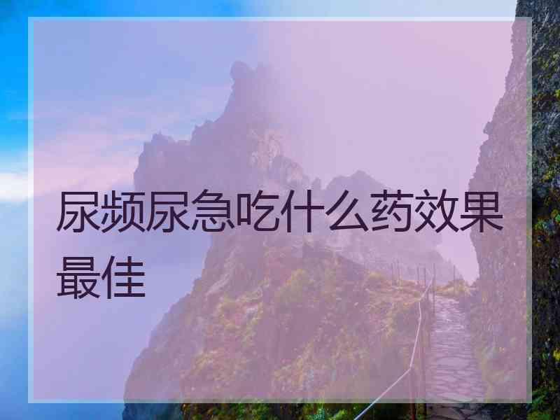 尿频尿急吃什么药效果最佳