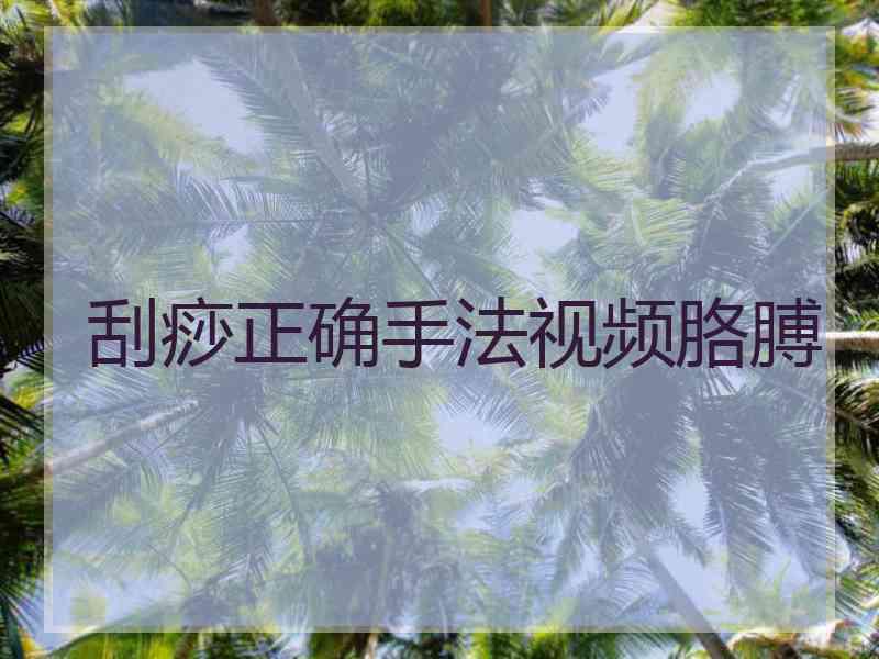 刮痧正确手法视频胳膊