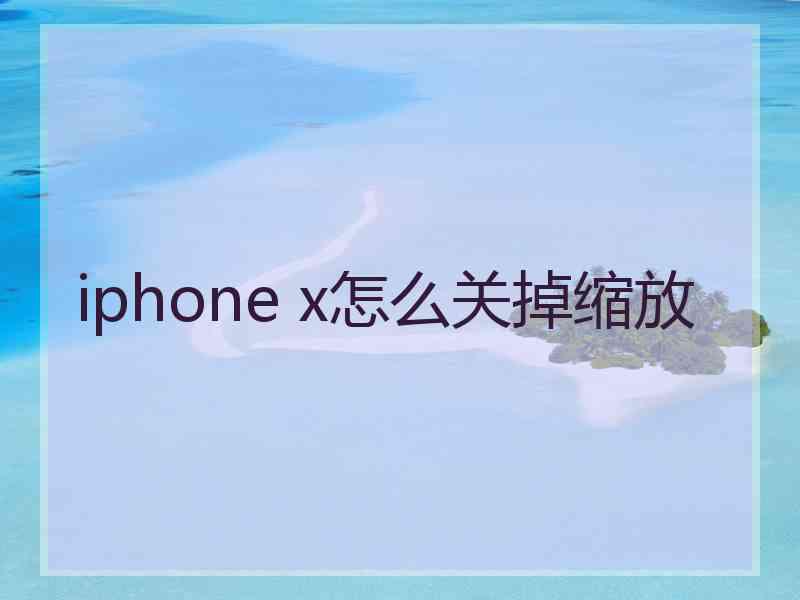 iphone x怎么关掉缩放