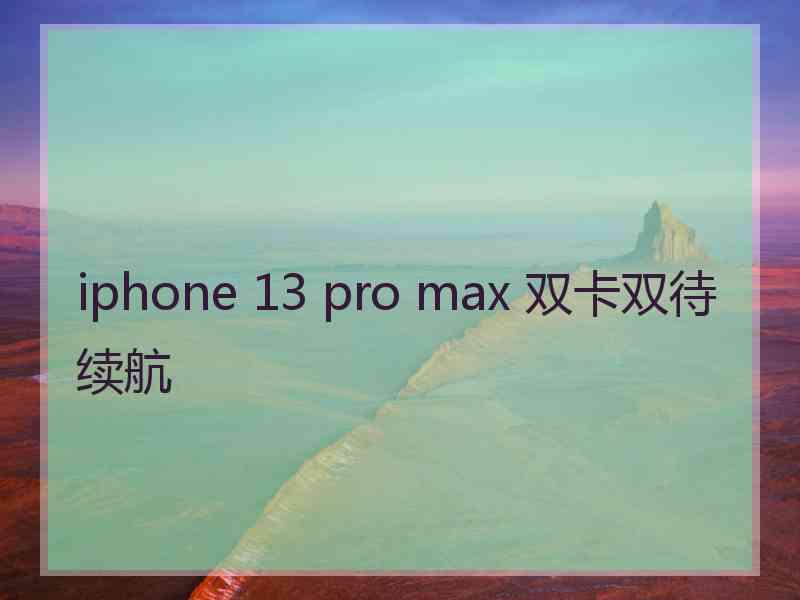 iphone 13 pro max 双卡双待续航