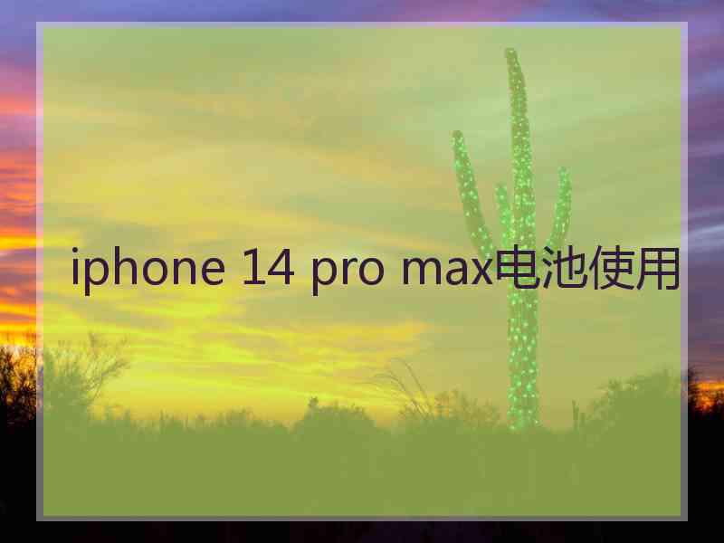 iphone 14 pro max电池使用