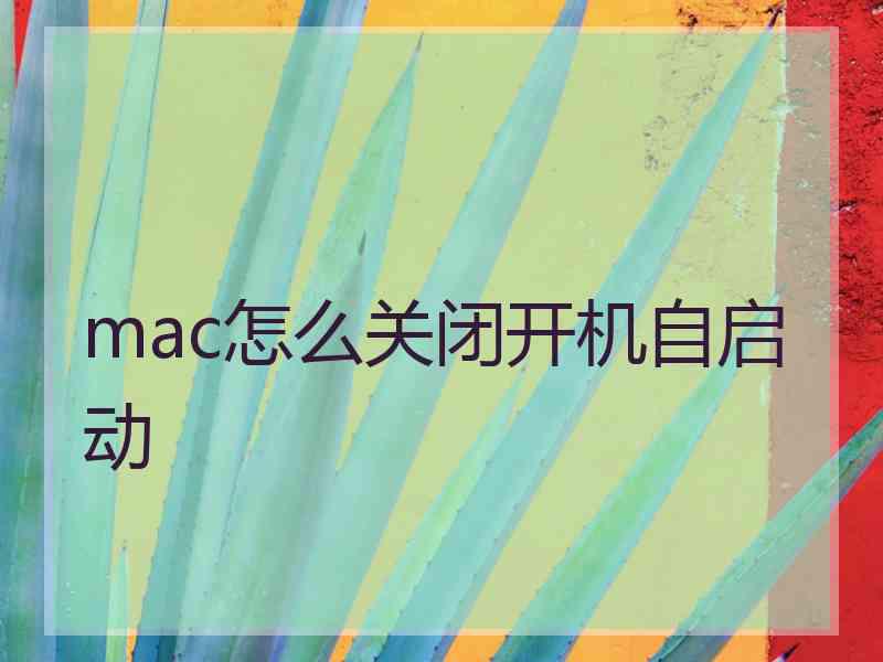 mac怎么关闭开机自启动