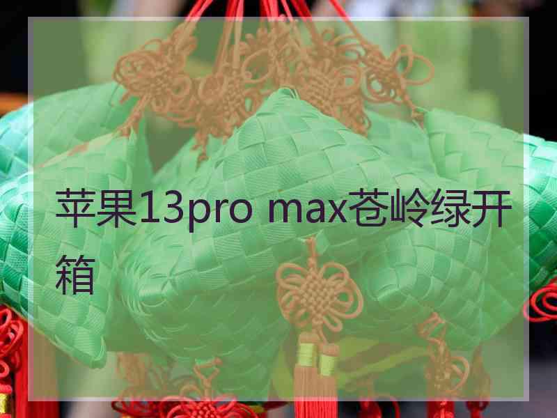 苹果13pro max苍岭绿开箱