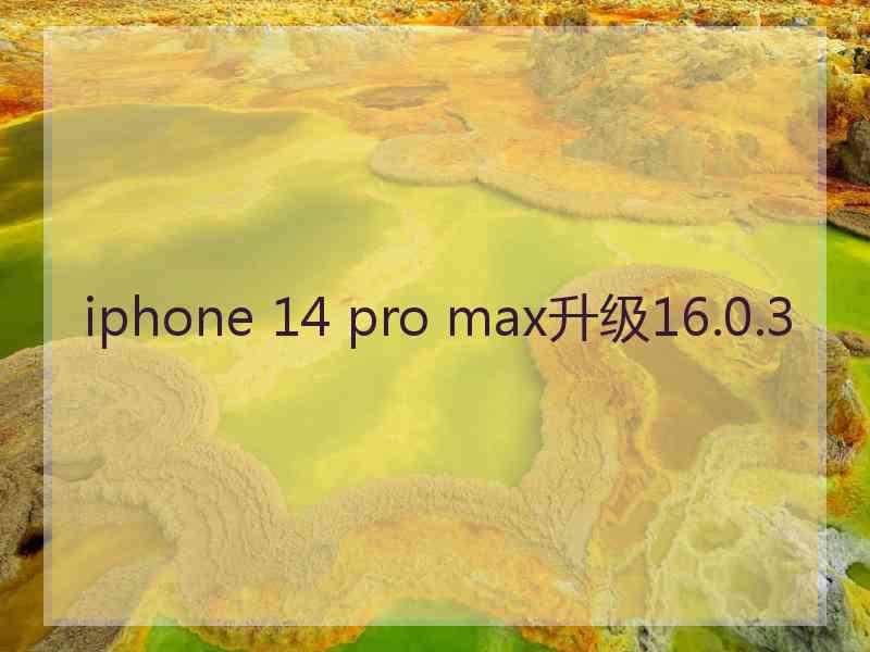 iphone 14 pro max升级16.0.3