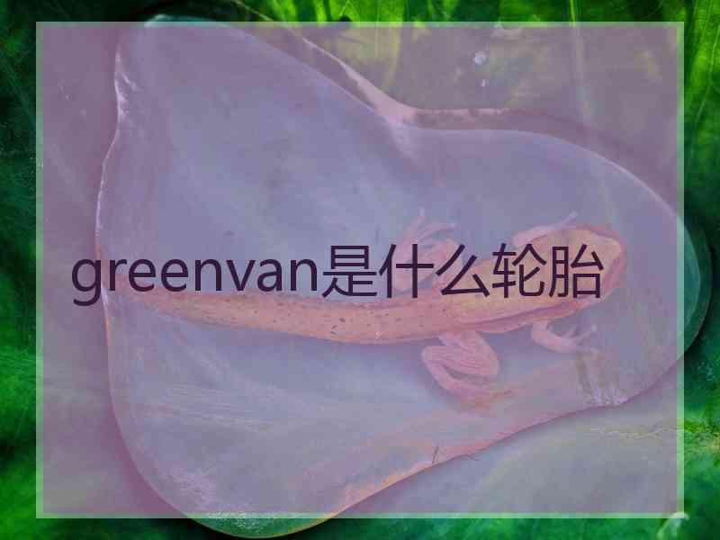 greenvan是什么轮胎