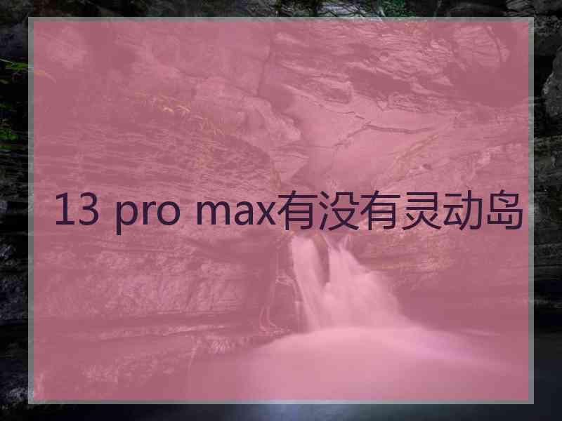 13 pro max有没有灵动岛