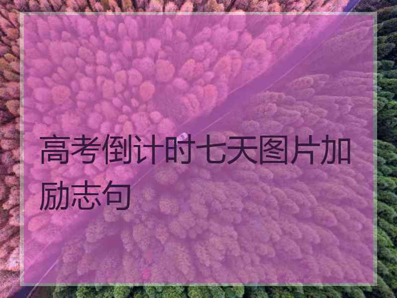 高考倒计时七天图片加励志句