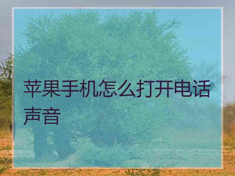 苹果手机怎么打开电话声音