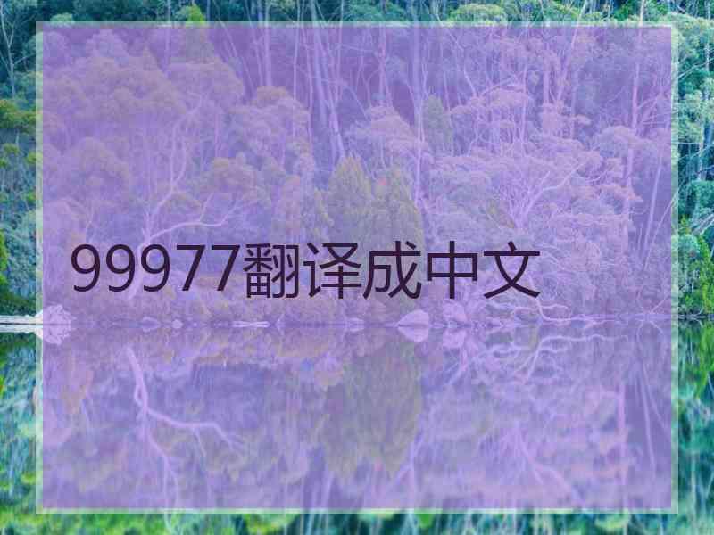 99977翻译成中文