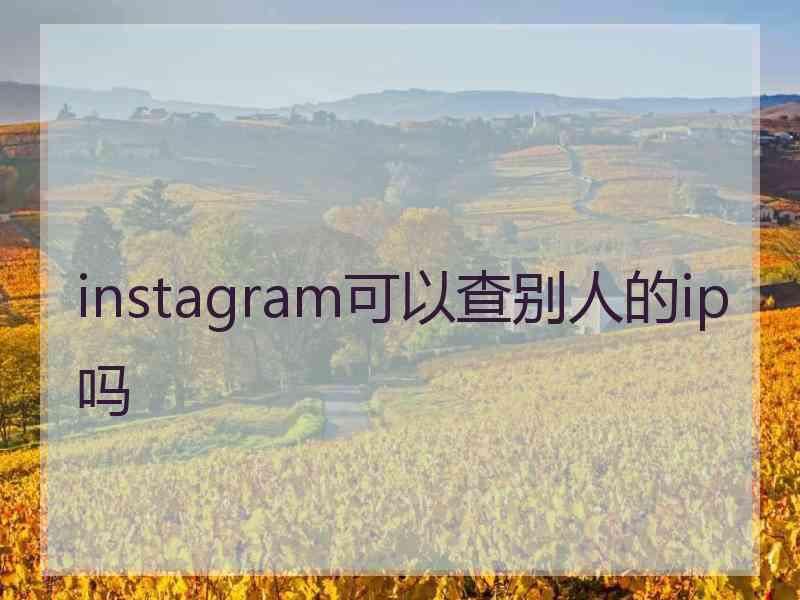 instagram可以查别人的ip吗