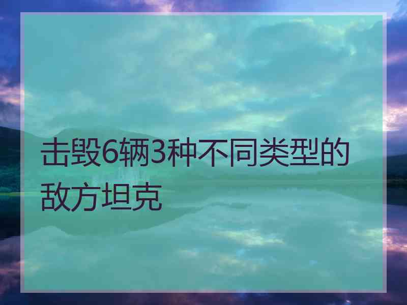 击毁6辆3种不同类型的敌方坦克