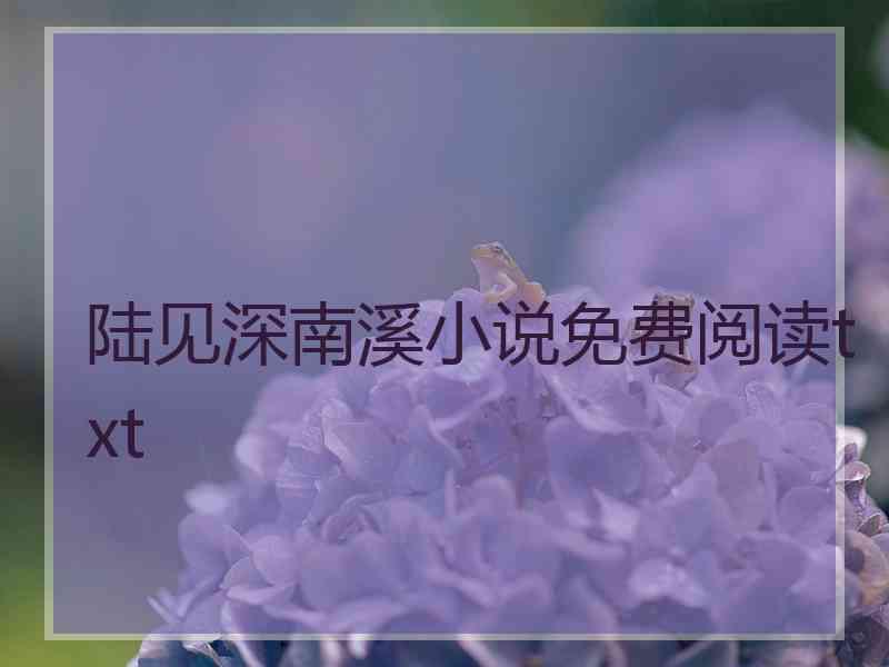 陆见深南溪小说免费阅读txt