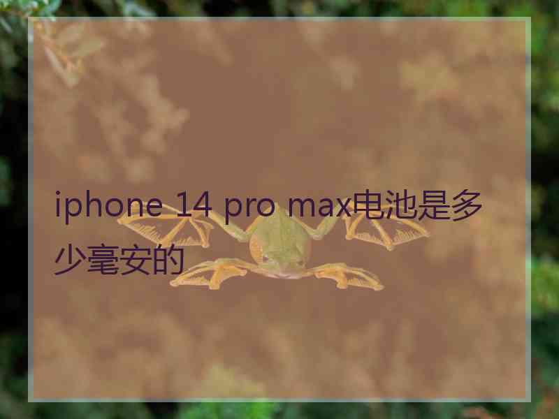 iphone 14 pro max电池是多少毫安的