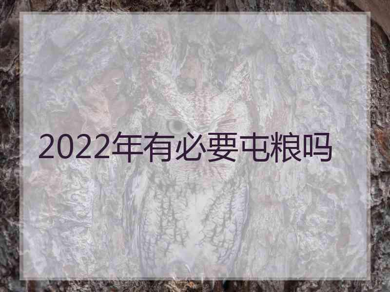 2022年有必要屯粮吗