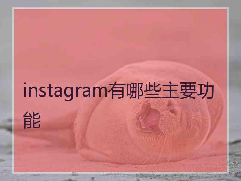 instagram有哪些主要功能