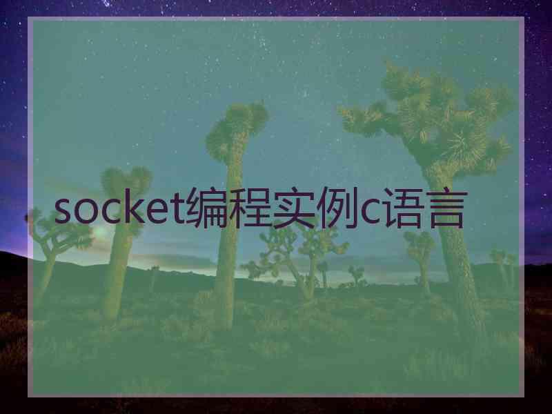 socket编程实例c语言