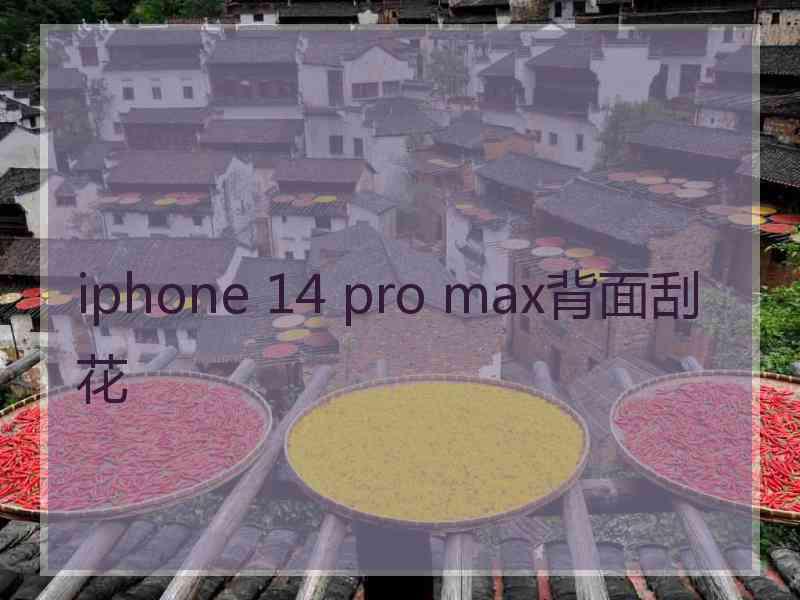 iphone 14 pro max背面刮花