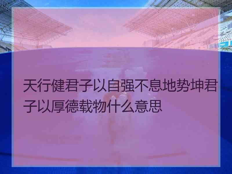 天行健君子以自强不息地势坤君子以厚德载物什么意思