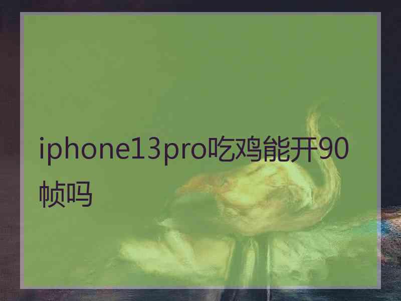 iphone13pro吃鸡能开90帧吗