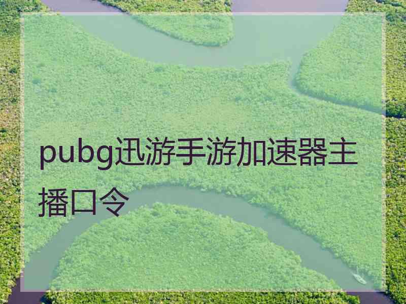 pubg迅游手游加速器主播口令