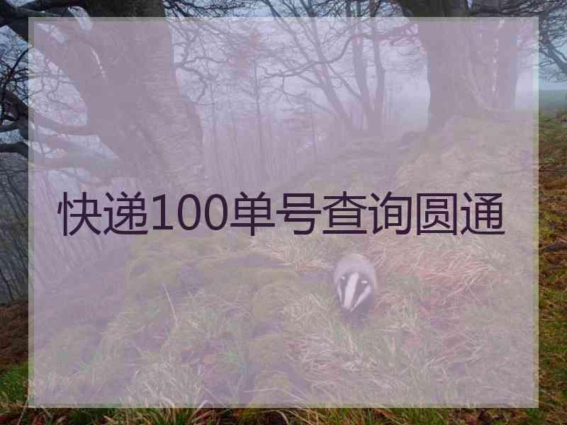 快递100单号查询圆通