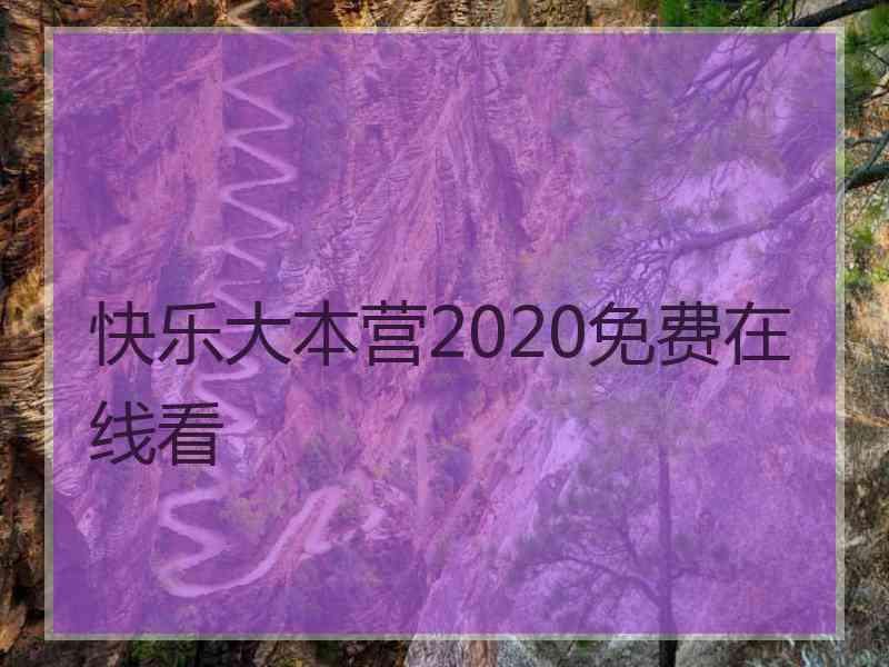 快乐大本营2020免费在线看