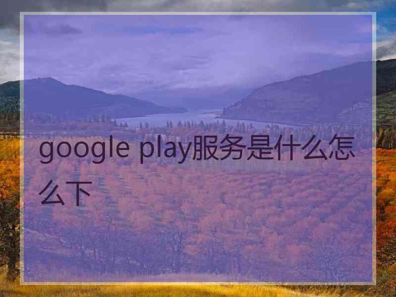 google play服务是什么怎么下