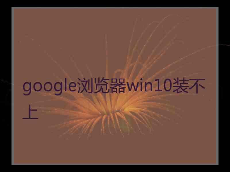 google浏览器win10装不上