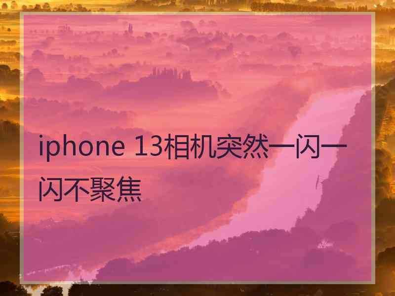 iphone 13相机突然一闪一闪不聚焦